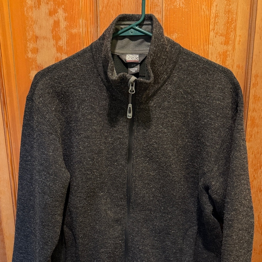 Outdoor Research Men's Gray Full-Zip Sweater